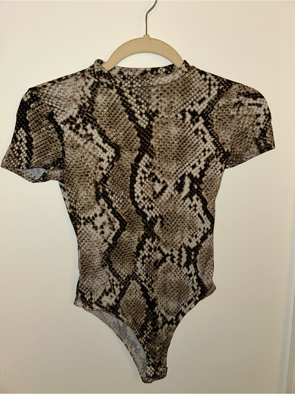 Windsor Snake Print Short Sleeve Bodysuit - Brown/Black